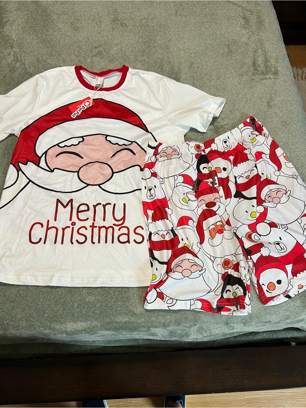 Men's Short Sleeve Christmas Tee & Shorts Set